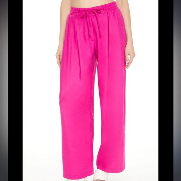 Zara High Waist Size Pocket Straight Leg Loose Pants Sonic Pink 28” inseam NWOT - Picture 3 of 17